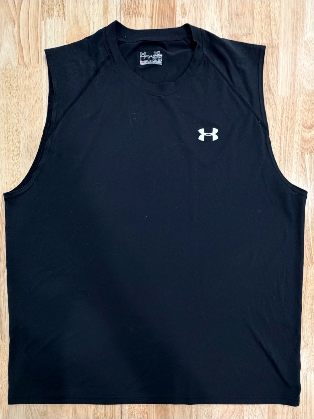 Under Armour Black Sleeveless Training Tank with White Logo
